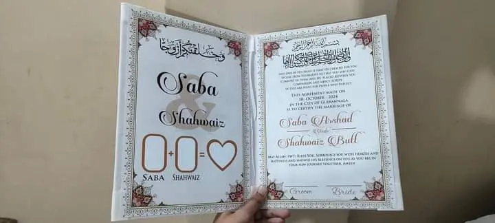 Booklet Nikkah Certificate & Thumb Sheet