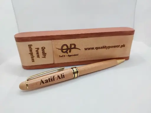 Customised Wood Pen & Holder 